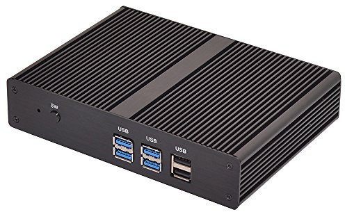 HUNSN Fanless Mini PC, Desktop Computer, HTPC, Kodi Box, Intel Celeron 2955U 2957U, Windows 11 / Linux Ubuntu, BM05, AC WiFi, BT, VGA, HDMI, LAN, 4 x USB3.0, 2 x USB2.0, 4G RAM, 64G SSD
