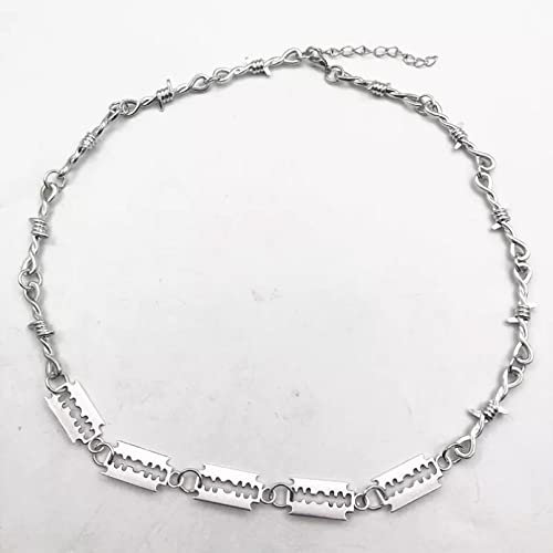 Necklace Pendant Unisex Choker Necklace Women Hip hop Gothic Punk Barbed Wire Little Thorns Chain Choker Gifts friendship necklace Wedding Christmas for women