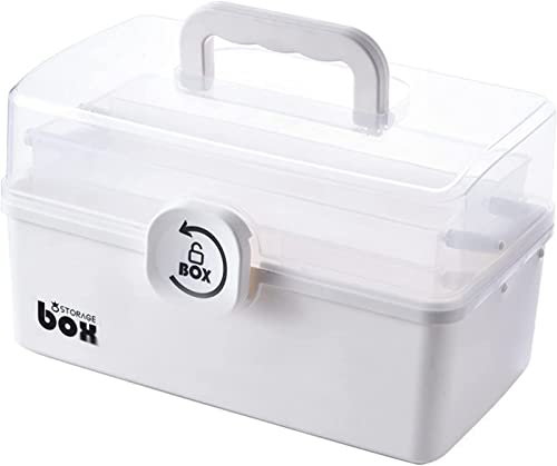 Aaliyahh Home Medicine Box Three Layer Medicine Cabinet Portable Medicine Box First Aid Box Storage Case Multifunctional Medicine Case First Aid Kit for Medicines at Home (White, 30 cm)