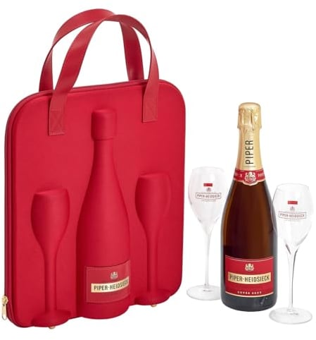 Piper Heidsieck Travel Flute Geschenkset Brut 2x Glas 12% Vol. (1x 0,75l)