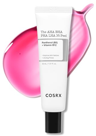 COSRX AHA BHA PHA LHA 35% Peel 30 ml, Gesichtspeeling-Gel für fahle, raue und ölige Haut mit verstopften Poren und abgestorbenen Hautzellen, hochkonzentriert, Korean Skincare