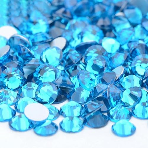 Bulk 100 Gross SS6 8 10 12 16 20 30 Schwarze Flatback-Kristallrhinestones Nail Art Dekoration Kleber auf Strassstein-13 Blauer Zirkon-ss6 100gr 14400 Stück