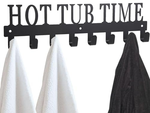Topspeeder Black Hot Towel Rack 8 Hooks