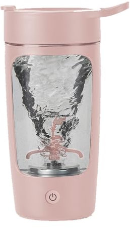 daasigwaa Bottiglia shaker elettrica, per miscelare miscele proteiche, in Tritan, senza BPA, portatile, bicchieri ricaricabili e frullati sostitutivi, 623,7 g (rosa)