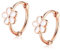 KRFY Orecchini a Cerchio in Argento 925 per Donne Ragazze Piccolo Fiore Bianco Margherita Orecchini a Cerchio Ipoallergenici Cartilagine Helix Huggie Orecchini Oro Rosa
