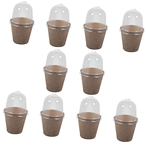 SUPVOX 10pièces Pots De Germination Papier avec Couvercle Contenants pour Plantes Succulentes pour Fleurs Et Légumes