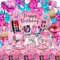 Décoration d'Anniversaire Spa - Cadeaux de Maquillage, Assiettes, Tasses, Serviettes, Nappe, Toile de Fond « Happy Birthday », Ballons pour Arche de Gâteau, Fournitures de Fête
