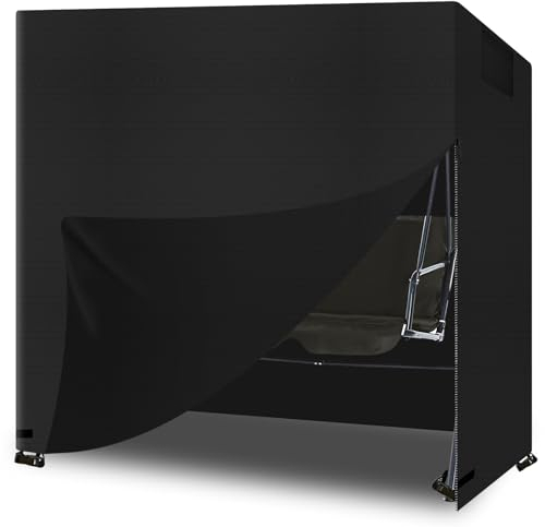 Abdeckplane für Gartenschaukel, 600D Oxford-Tuch wasserdicht Hollywoodschaukel Schutzhülle, Anti-UV Abdeckplane für Hollywoodschaukel, Reißfestigkeit, mit Aufbewahrungstasche (250*150*170cm)