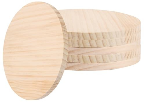 ZOFUN 6ST Holzscheibe Rund Holzscheiben 20cm, Holzscheiben zum Basteln, Holzplatte Rund Naturholz Baumscheiben Ca.12mm für DIY Handwerk Hochzeit Mittelstücke Weihnachten Dekoration