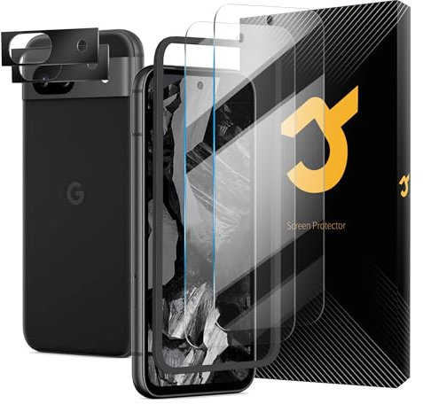 JZG 4 Piezas Protector Pantalla para Google Pixel 8a + Protector de Lente de Cámara, Antihuellas, Sin Burbujas, Dureza 9H, Cristal Templado para Google Pixel 8a 5G