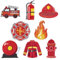 Kirako Aufnäher zum Aufbügeln, Motiv: Feuerwehrmann, Feuerwehrmann, Feuerwehrmann, Feuerwehrmann, Rollenspiel, Kostüm, Basteln, Geschenk für Kleidung, Rucksack, Hut, 8 Stück