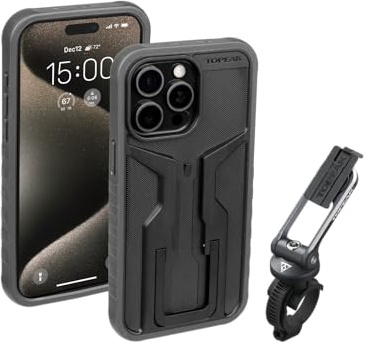 TOPEAK RideCase mit Halterung für iPhone 15 Pro Max, Schwarz/Grau