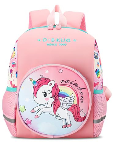 Granvoo Kindergartenrucksack mit Brustgurt, Dinosaurier Kinderrucksack, Kleiner Freund Kindergarten-Rucksack, Schulranzen Jungen Mädche Rucksack Kinder für 2-7 Jährige (Rosa)