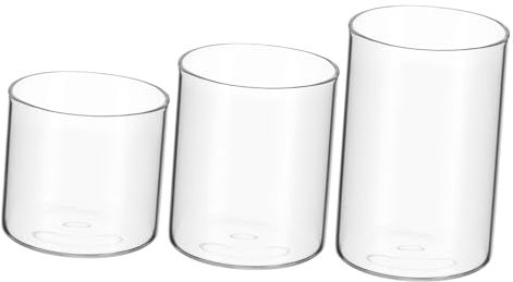 ORFOFE 3pcs Glass Candle Cup Tall Candle Holder Aroma Cup Small for Wedding Dinner Parties