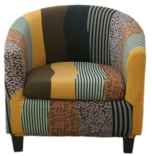 Hearda Housse Fauteuil Club 2 Pieces,Housse Fauteuil Cabriolet avec Housse de Coussin, Housse de Protection pour Fauteuil de Club Housse de Fauteuil Extensible Universelle (Style Vintage)