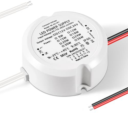Joycabin LED Trafo 12V 12W 1A,Transformator 230V auf 12V,Mini LED Netzteil Trafo,Flackerfrei LED Netzteil Treiber,Ring Trafo Konstantspannungs Netzteil für 12V LED Leuchten,LED Lampen Beleuchtungen