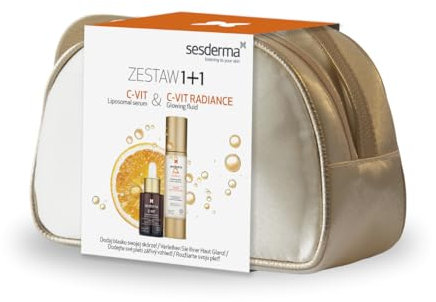 Sesderma C-VIT Weihnachtsset - Radience Creme 50 ml + Serum 30 ml, Vitamin C Anti-Aging Set, Feuchtigkeit & Glow, Für strahlende Haut, Ideal für alle Hauttypen