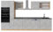 Vicco Küchenzeile R-Line, Küchenblock, Beton/Goldkraft Eiche, 350 cm, AP Anthrazit