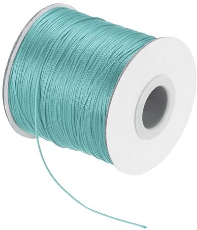 sourcing map Waxed Cord 0.5mm Waxed Polyester Cord 175 Yard Wax String for Bracelet Making, Necklaces, Beading, Jewelry Making and DIY Crafts(Lake Blue)