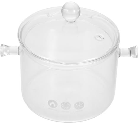 ibasenice Marmite À Double Oreille Pour Cuisson Du Lait Induction Spaghetti Nouilles Couvercle Mijoteuse Marmite À Pâtes Aliments Pour Bébé Transparente Bouilloire