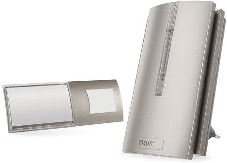 EMOS Kabellose Türklingel/Funkklingel Set mit Repeater Funktion und USB-C-Port - unbegrenzte Reichweite - 5-stufige Lautstärke bis zu 85 dB - LED-Anzeige - 16 Melodien - Speicherfunktion - 230V