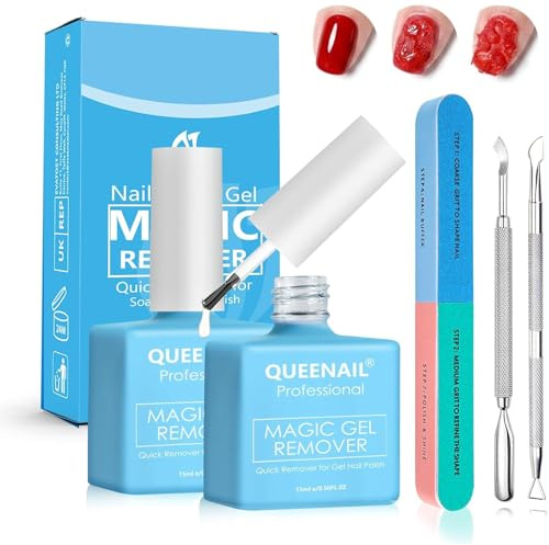 Gel Polish Remover Quickily, Nail Polish Remover, Remover for Nails 3-5 Minutes Easy And Quick, Gel Nail Polish Kit, with Polish Scraper and Nail File