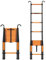 Telescopic Ladder Heavy Duty Telescopic Ladder 8m/7m/6m/5m/4m/3.5m/2.7m Folding Telescopic Extension Ladder Aluminium With Hooks Black(Size:3.5m/11.5ft)