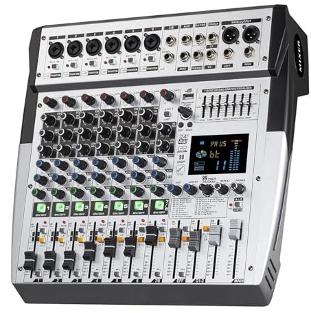 Console DJ, Console digitale DSP a 99 canali 8/12/16, mixer professionale, mixer amplificato, Soundcraft con Bluetooth USB(8channel)