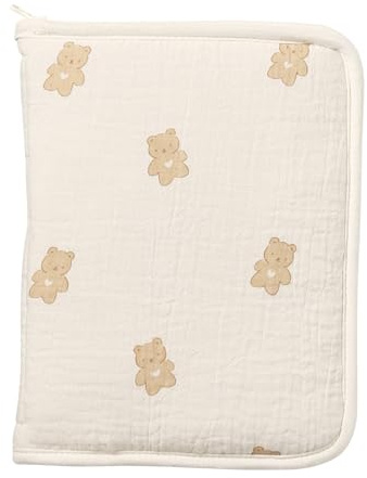 VERTBAUDET Schutzhülle für U-Heft aus Baumwollgaze, Teddy, one size, Klassisch