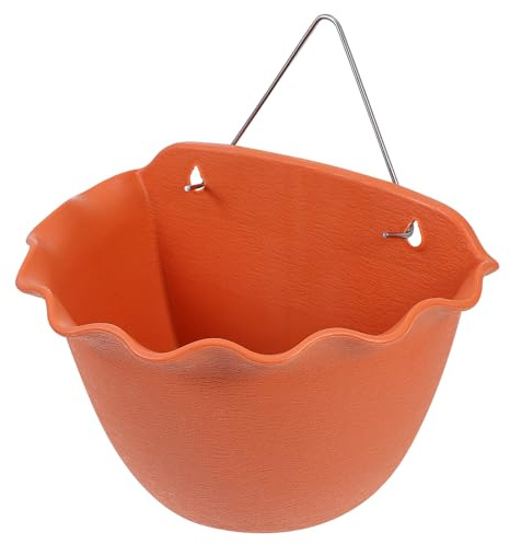 Angoily Pot Suspendu Mural Style Rétro Terre Cuite Rouge Jardinière Décorative Résistante pour Balcon Terrasse et Jardin avec Crochet et Fixation sans Trace pour Succulentes et Plantes