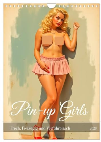 Pin-up Girls - Frech, Freizügig und Verführerisch (Wandkalender 2026 DIN A4 hoch), CALVENDO Monatskalender: Ein Kalender mit freizügigen Retro-Pin-ups ... verspielten Posen. (CALVENDO Erotik)