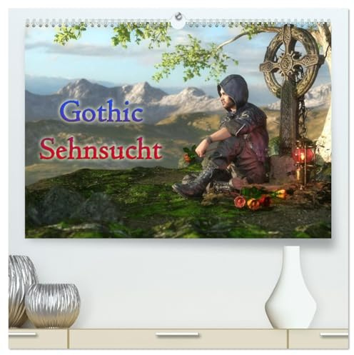 Gothic Sehnsucht (hochwertiger Premium Wandkalender 2026 DIN A2 quer), Kunstdruck in Hochglanz: Tief verträumte Sehnsucht nach Romantik im Gothicbereich wird hier gestillt. (CALVENDO Menschen)