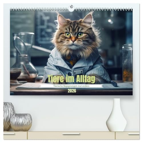 Tiere im Alltag (hochwertiger Premium Wandkalender 2026 DIN A2 quer), Kunstdruck in Hochglanz (CALVENDO Tiere)