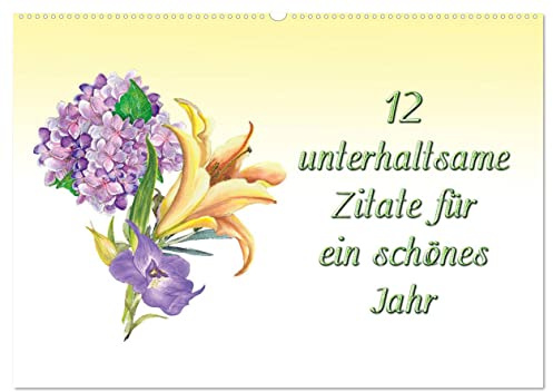 12 unterhaltsame Zitate für ein schönes Jahr (Wandkalender 2026 DIN A2 quer), CALVENDO Monatskalender: Motivation, Inspiration und Lebensweisheiten (CALVENDO Kunst)