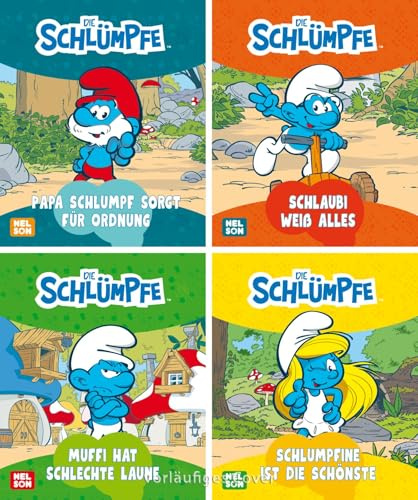 Nelson Mini-Bücher: 4er Schlümpfe 1-4: 4 Mini-Bücher im Set