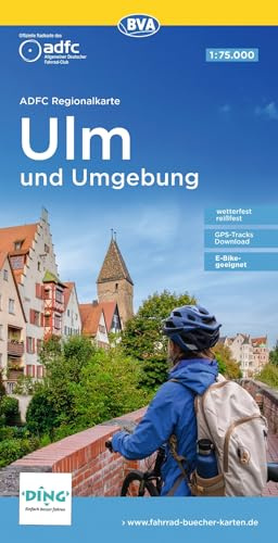 BVA ADFC Regionalkarte Ulm und Umgebung 1:75.000: mit Tagestourenvorschlägen, reiß- und wetterfest, E-Bike-geeignet, GPS-Tracks-Download,