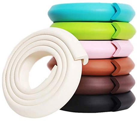 M2cbridge L Shape Extra Thick Furniture Table Edge Protectors Foam Baby Safety Bumper Guard 2 M (off white)