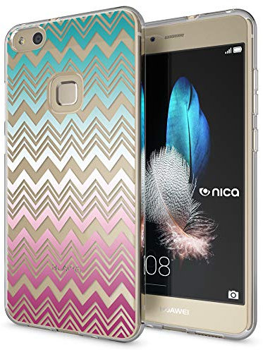 NALIA Handyhülle kompatibel mit Huawei P10 Lite, Motiv Design Slim Silikon Case Cover, Crystal Schutzhülle Handy-Tasche Dünn, Muster Etui Backcover Skin Smart-Phone Hülle, Designs:Colorful Lines