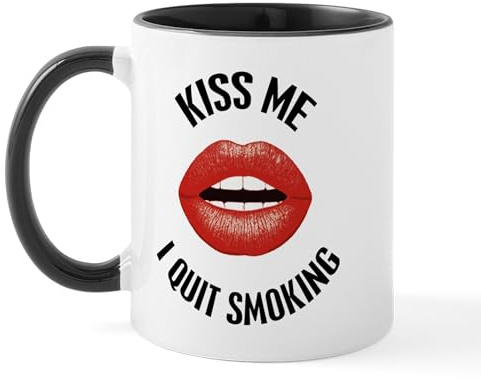 CafePress Kiss Me I Quit Smoking Mug 11 oz (325 ml) Ceramic Coffee Mug