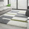 Carpettex Hochflor Teppich Wohnzimmer Shaggy Flokati Modern Kariert 200 x 290 cm Grün - Schlafzimmer Weich Flauschig Waschbar Küche Esszimmer - Langflor