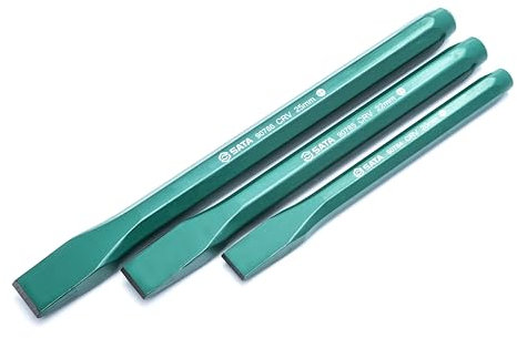 SATA ST09163SJ 3-Piece Professional Chisel Set with Single-Piece Forged Steel Bodies and Impact-Resistant Handles