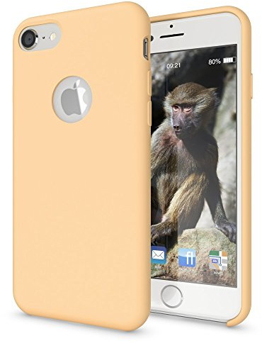 NALIA Liquid Silikon Hülle für iPhone 8 - Hardcase & Slim, Fresh Yellow