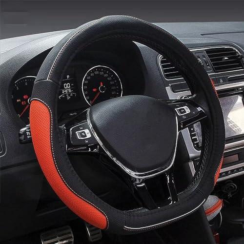 HONCENMAX D Typ Fahrzeug Lenkradabdeckung Auto Lenkradschutz D-Form Durchmesser 38cm (15 ) [Flacher Boden]
