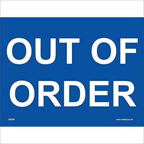GE250 Out of Order Sign Broken Damaged not Working Lifts Stairs Elevator Unit 150mm x 100mm Sticker/Sav - White Background