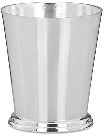 versilberter Schnapsbecher Ø 6.5 cm - kleiner Silberbecher glatt poliert - 7.5 cm hoher silberner Trinkbecher ideal für Partys, Feiern, Hochzeiten, Jubiläen oder Silvester