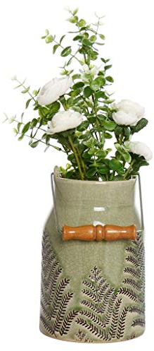 Large Indoor Plant Pot Green Ceramic Flower Planter Vase Spring Summer Wedding Anniversary Home Decor Gift
