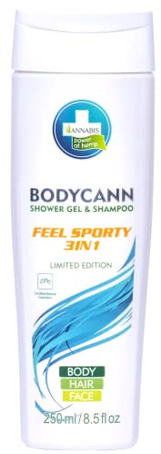 BODYCANN FEEL SPORTY 3 en 1 · Gel & champú de cáñamo natural y vegano (250 ml)