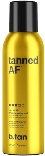 b.tan Bruma Autobronceadora Oscura | Tanned AF Bronzing Mist- 1 hora, Sin olor a bronceado falso, Apto para veganos, sin crueldad animal, 200ml