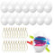 O-Kinee Ostereier Plastik weiß, Plastic Easter Eggs 24pcs, Kunststoffeier Dekoeier, Plastikeier zum Basteln Deko Ostern, Ostereier zum Aufhängen