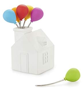 Balvi Tenedor Aperitivo House Balloon Color Blanco Tenedores de Acero Inoxidable para postres y aperi
